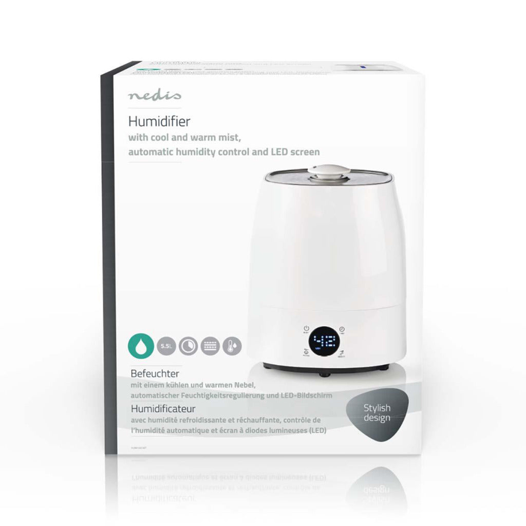 Nedis Humi120CWT Humidifier 5.5 L Timer a LED Hygrometro