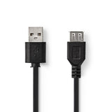 NEDIS CCGT60010BK10 KABEL USB 2.0 A MACK - USB A samica 1,0 m črna