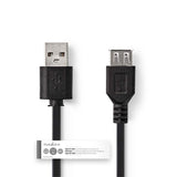 Nedis ccgt60010bk30 kabel usb 2.0 a male usb a female 3,0 m zwart