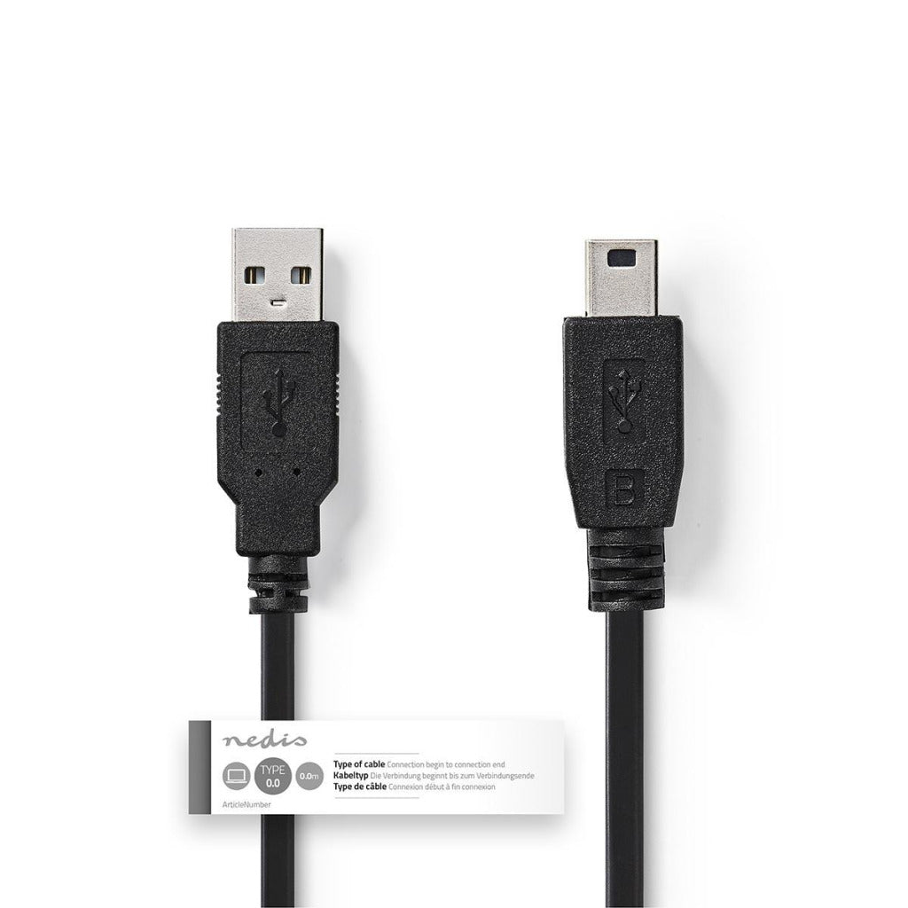 NEDIS CCGT60300BK10 KABLE USB 2.0 A MALE - MINI 5 -PINS MĘŻCZYZNA 1,0 M Black