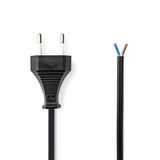 Nedis PCGP11700BK20 strømkabel Eurosteekker - Open Cable End 2.0 M Black