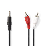 Nedis Cagt22200BK15 Stereo Audio Kabel 3.5 mm männlech - 2x RCA männlech 1.5 m schwaarz