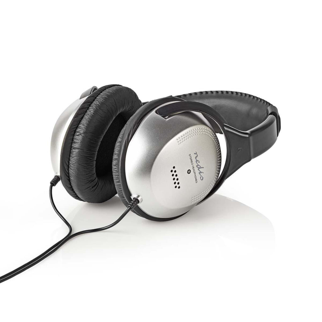 Nedis HPWD1201BK Over-Ear-hodetelefoner kablet 6,00 m sølv svart