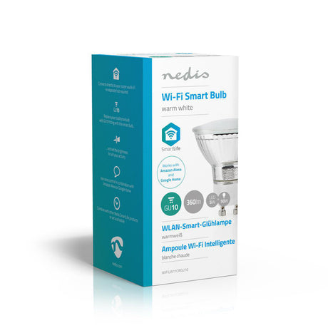 Nedis wifilw11crgu10 wi-fi smart led-lamp warm wit gu10