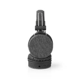 Nedis FSHP250at Bluetooth® Kopfhörer mit gewebten Stoff an-Ear | 18 Stunden Spielzeit Anthrazit schwarz