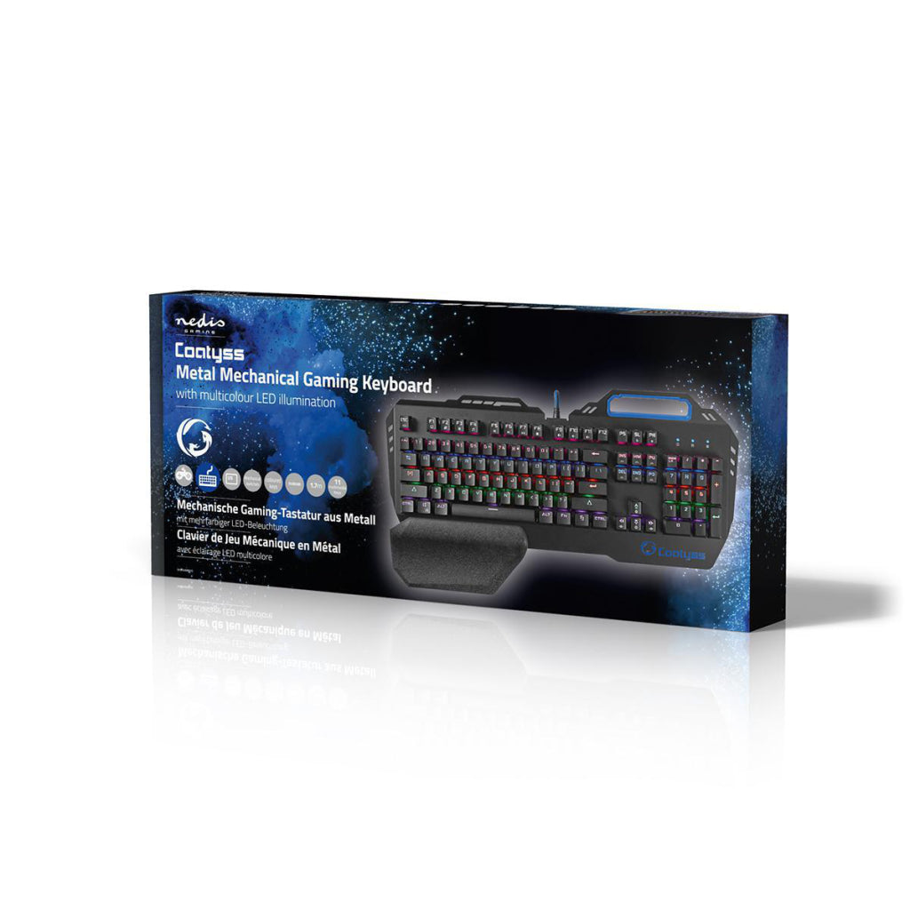 NEDIS GKBD400BKUS Teclado de juego mecánico RGB Iluminación de metal internacional de EE. UU.