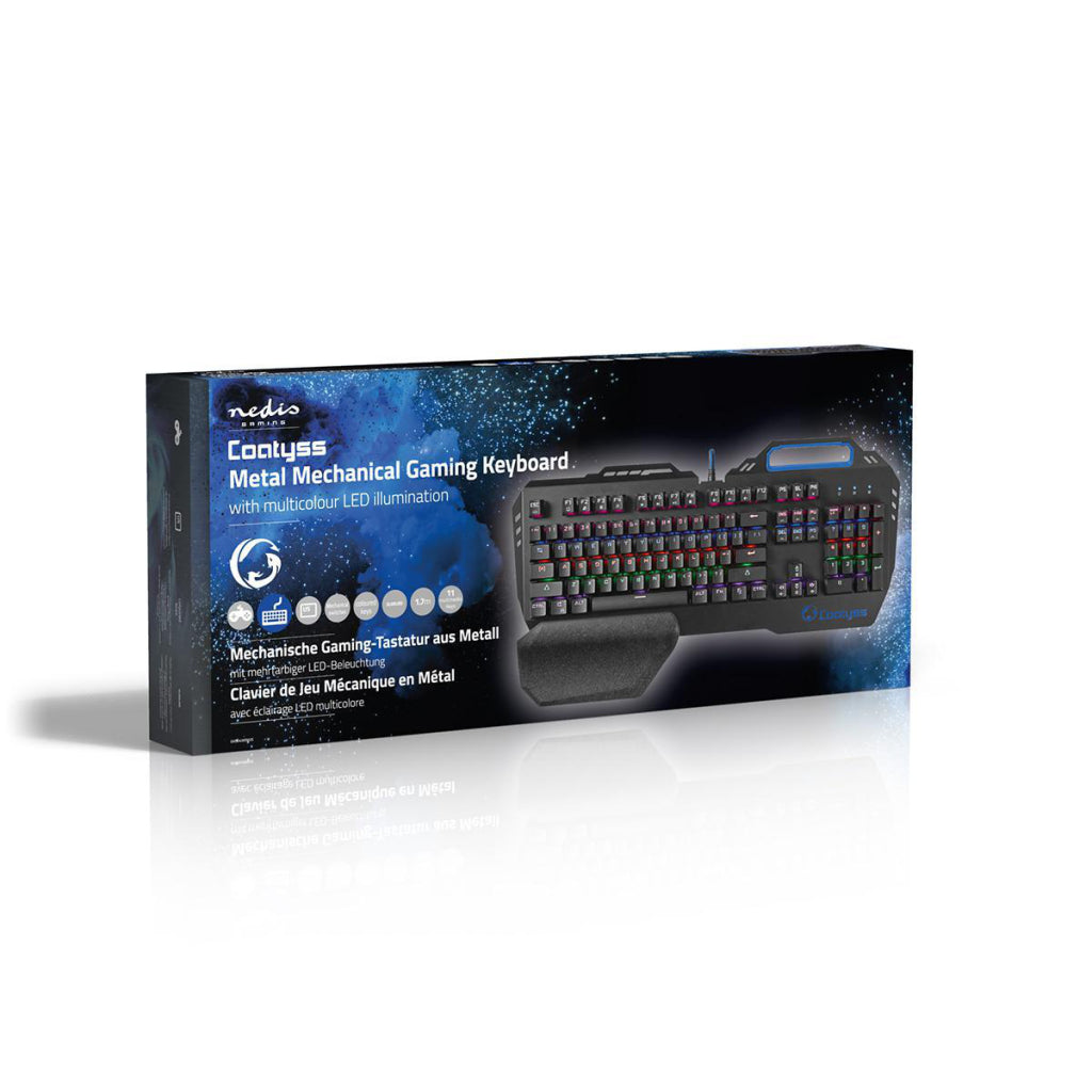 Nedis GKBD400BKUS Mechanisches Gaming -Tastatur RGB Lighting US International Metal Design