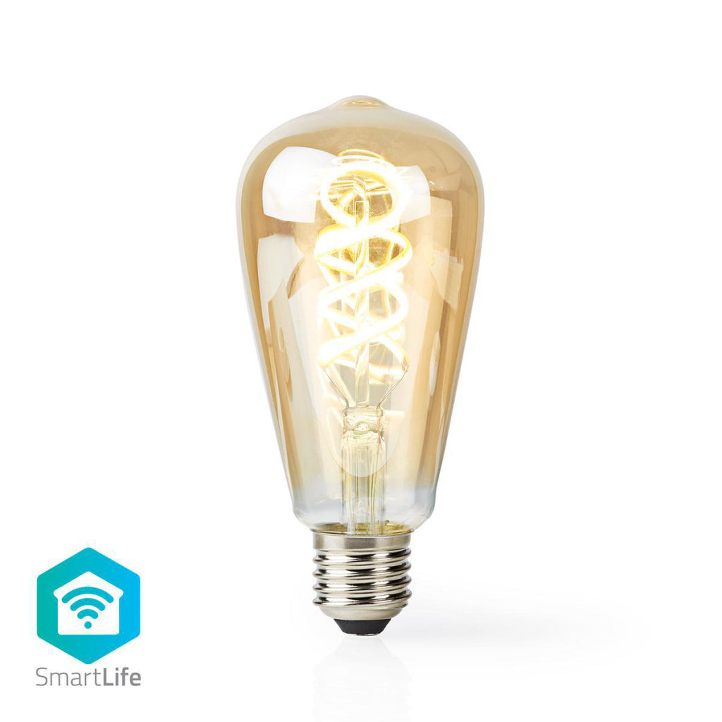 Nedis Wifilt10gdst64 Wi-Fi Warm to cool white LED filament lamp turned E27 ST64 5.5 W 350 Lm