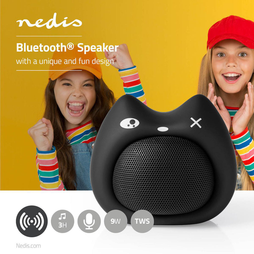 Nedis SPBT4110BK Animaticks Bluetooth Speaker 3 Uur Speeltijd Handsfree Bellen Kelly Kitten