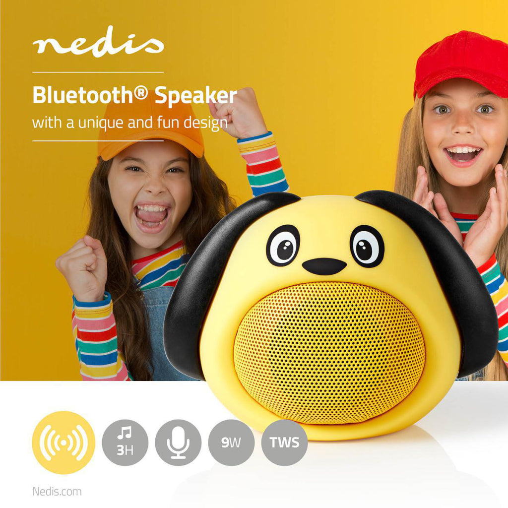 Nedis spbt4110yw animaticks altavoz bluetooth 3 horas jugando tiempo manos libres llamando a perra polvorienta