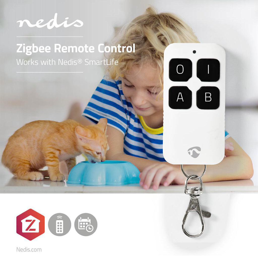 Nedis zbrc10wt afstandsbediening zigbee 4 knoppen inclusief accu wit