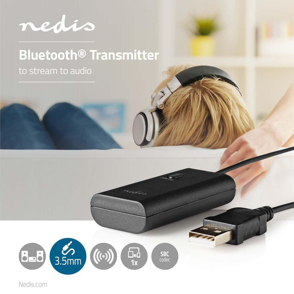 Nedis BTTR050BK Wireless Audio Channel Bluetooth® Massimo 1 cuffia nera