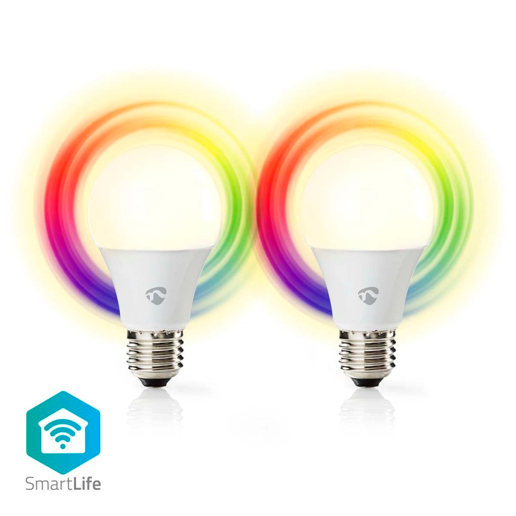 Nedis wifilrc20e27 smartlife multicolour lamp wi-fi e27 806 lm 9 w rgb warm to cool white android trade; ios peer