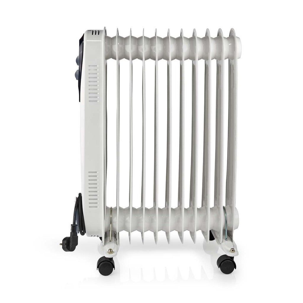 Nedis HTOI30WT11 Mobilolie Radiator 1000 1500 W 11 FINS Justerbar termostat 3 Varmepositioner Omvalveventie Wit