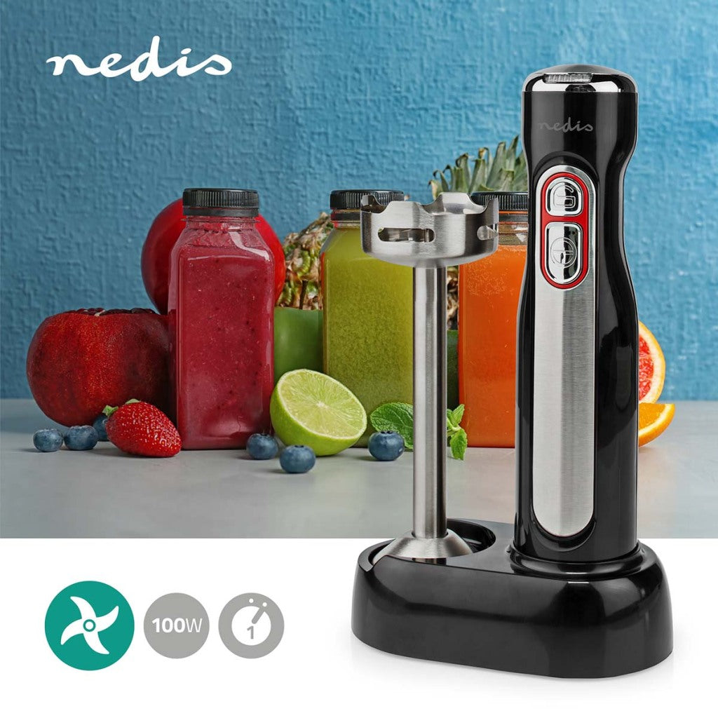 Nedis Kahb600bk Ręczny Blender 100W Srebrny czarny