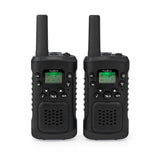 Nedis WLTK0610BK Walkie Talkie Set 2 håndsett opptil 6 km frekvenskanaler: 8 PTT Vox til 3 timers hodetelefonutgang 2 headsett svart