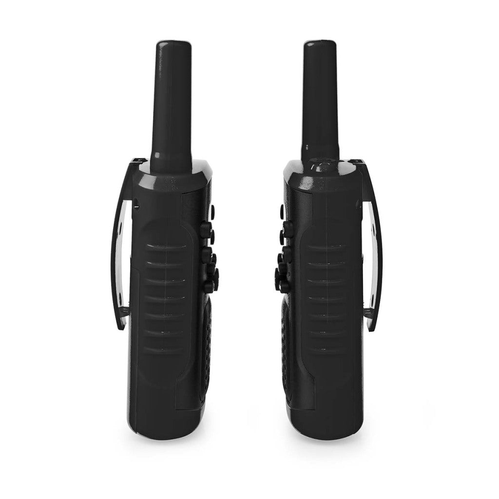 Nedis wltk0610bk walkie talkie set 2 telefoni do 6 km frekvenčnih kanalov: 8 PTT vox do 3 ure izhoda slušalk 2 slušalke črna