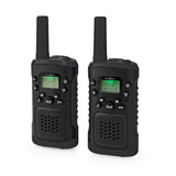 Nedis WLTK0610BK Walkie Talkie Set 2 håndsett opptil 6 km frekvenskanaler: 8 PTT Vox til 3 timers hodetelefonutgang 2 headsett svart