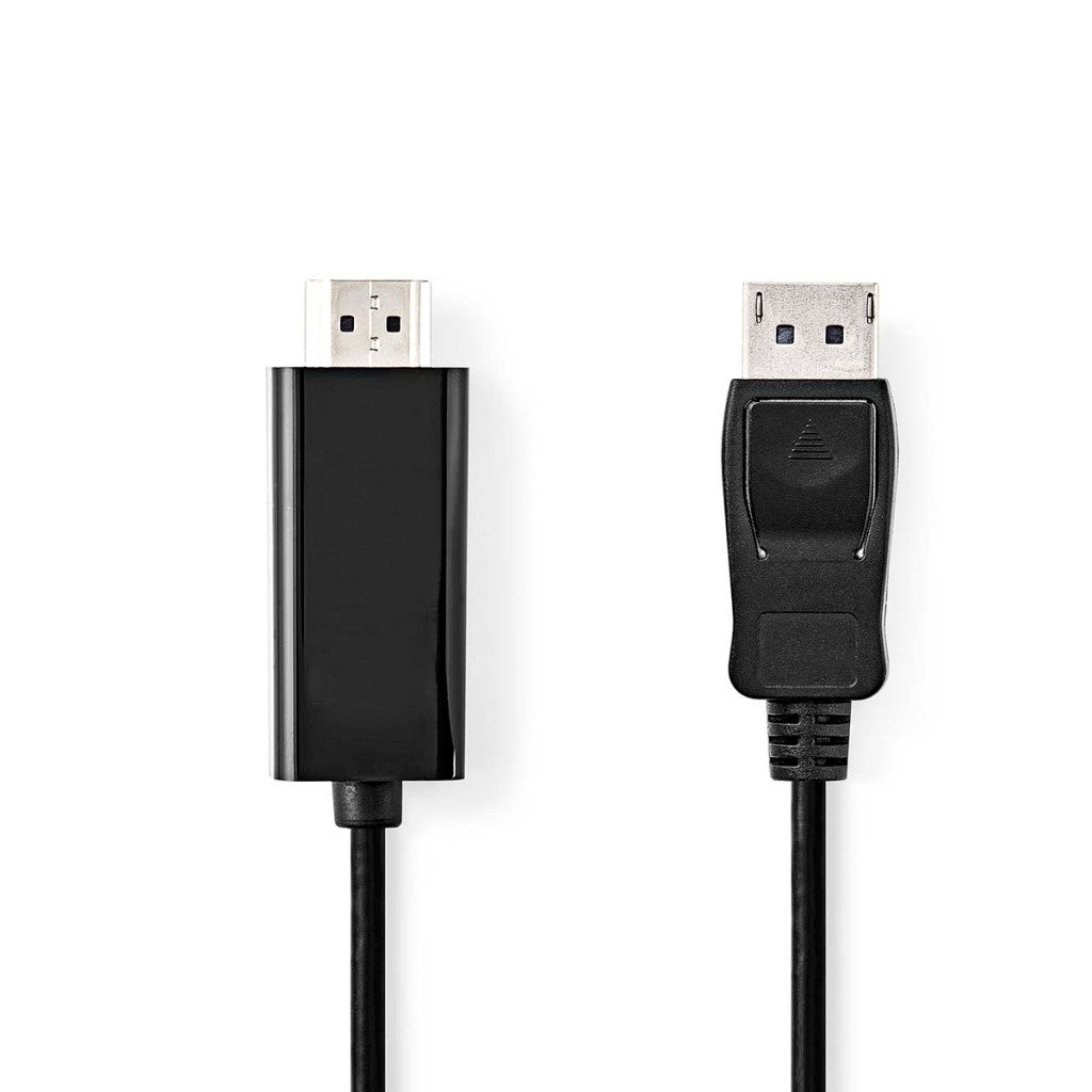 NEDIS CCGL37100BK20 Displayport Cable Displayport męski handel HDMI; Złącze 1080p nikiel 2,00 m wokół czarnej etykiety PVC