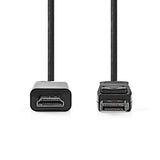 Nedis CCGL37100BK20 DisplayPort cable DisplayPort Male HDMI Trade; Connector 1080p nickel -plated 2.00 m around PVC Black Label