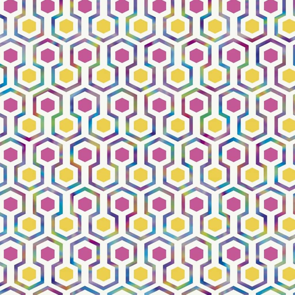 Noordwand noordwand behang good vibes hexagon pattern roze en geel