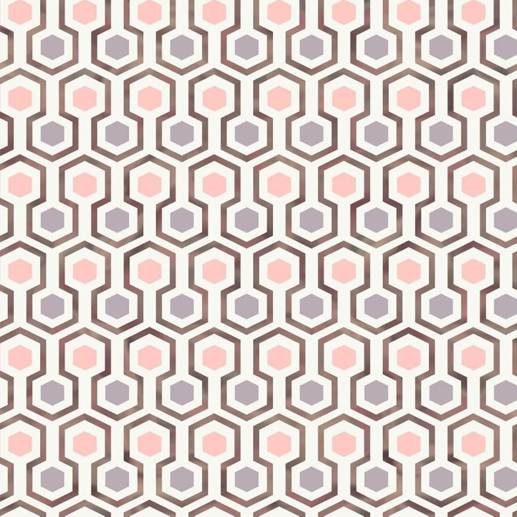 Noordwand noordwand behang good vibes hexagon pattern roze en paars