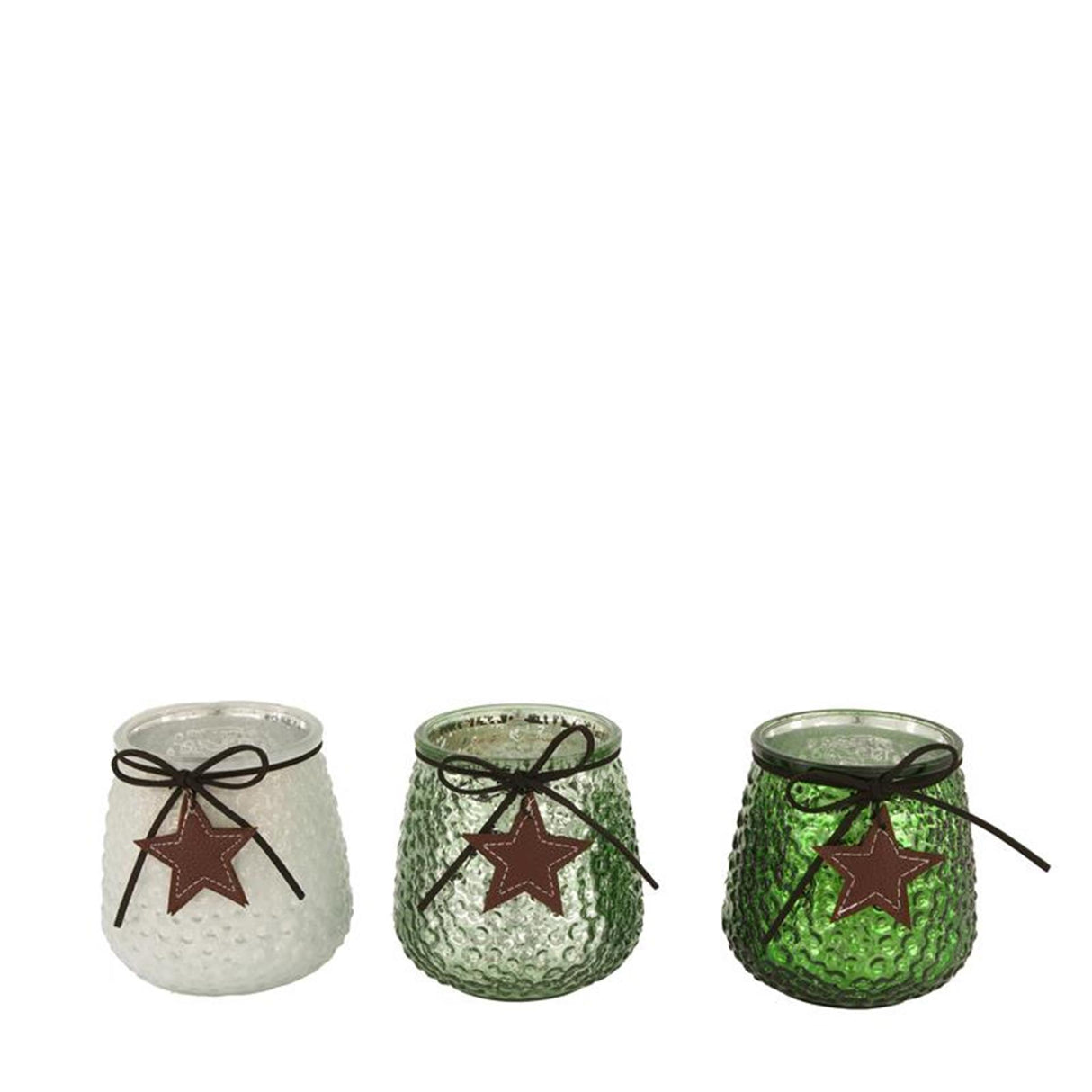 Dijk natural collections theelichthouder glas ø9.5x10cm mixed groen