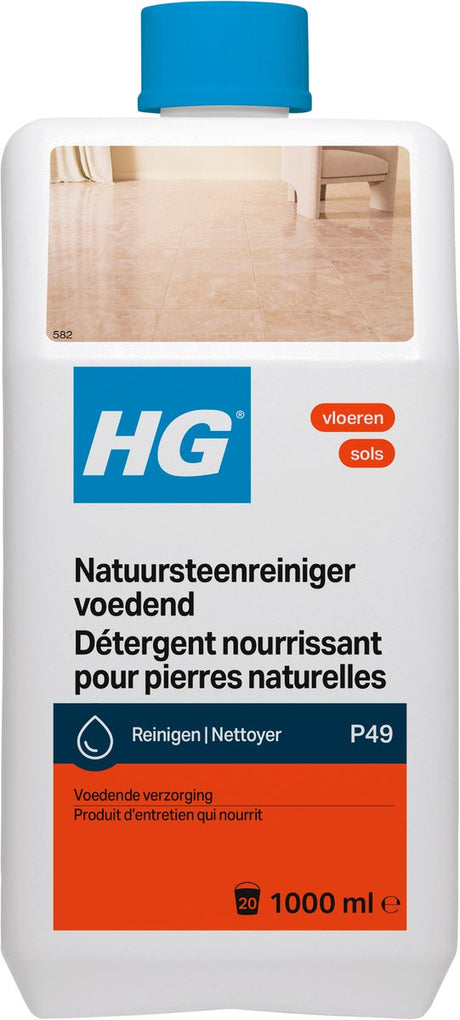 Hg (hagesan) hg natuursteenreiniger voedend - 1 l - voedende dweilreiniger - voor alle soorten marmer en andere natuursteenvloeren