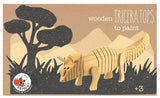 Houten triceratops om te verven. 22x7x5