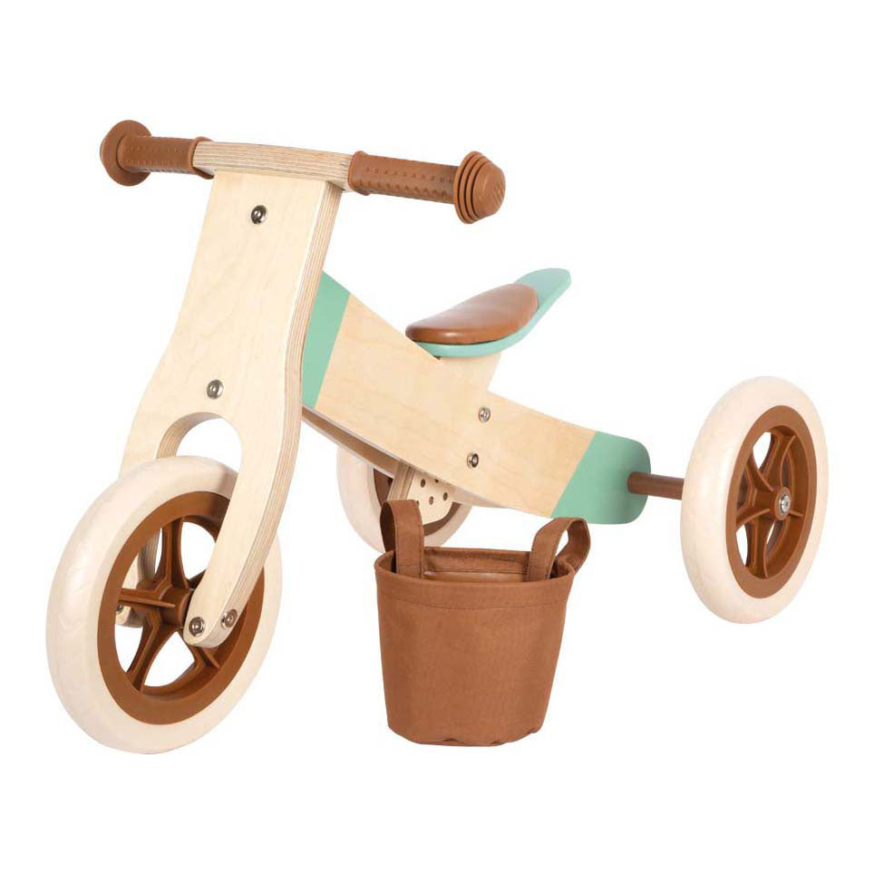 Petit tricycle en bois en bois au caramel marron