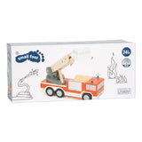 Small foot - houten brandweerwagen met roterende ladder