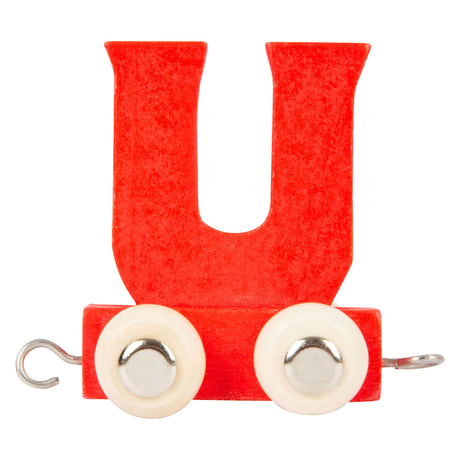 Small foot - houten lettertrein rood - u - 12 stuks