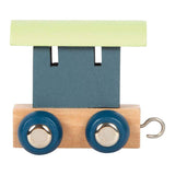Small foot - houten lettertrein polar - wagon blauw groen - 12 stuks