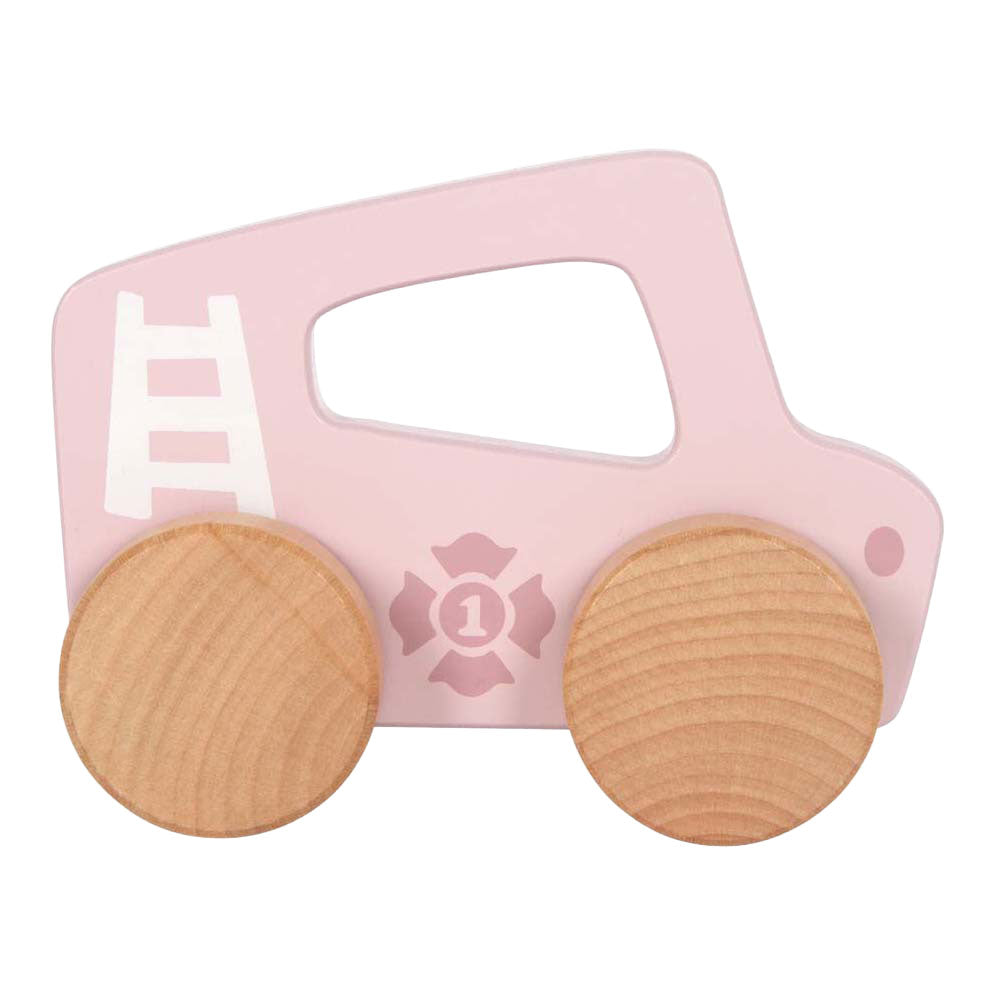 Small foot - houten duwautootje roze