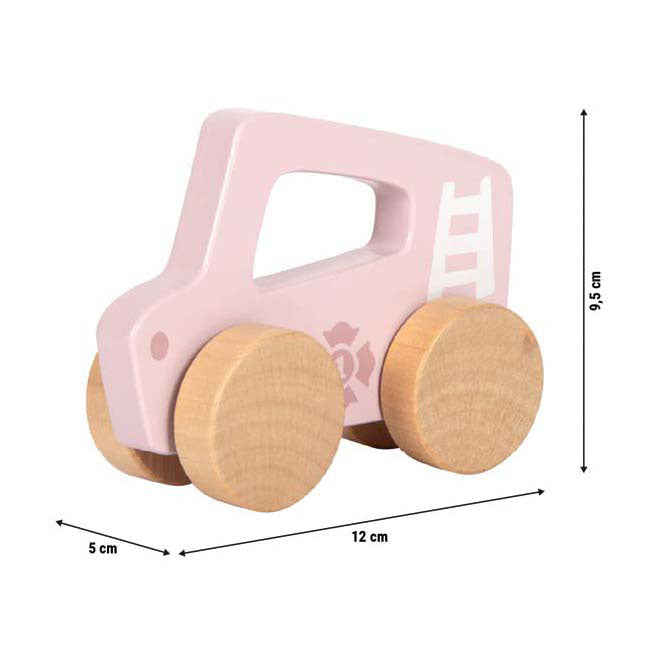 Small foot - houten duwautootje roze