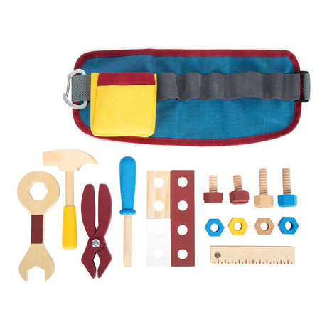 Small foot houten gereedschap met riem