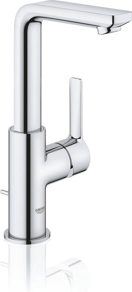 Grohe lineare wastafelkraan l - hoge uitloop - met trekwaste - chroom