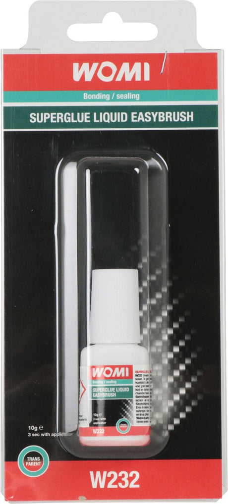 Womi secondelijm w232 – 10 g transparant – snelhechtend – precieze dosering – multimateriaal