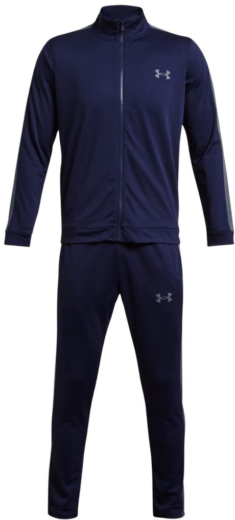Under armour ua rival knit track suit-blu heren trainingspak - midnight navy - grijs