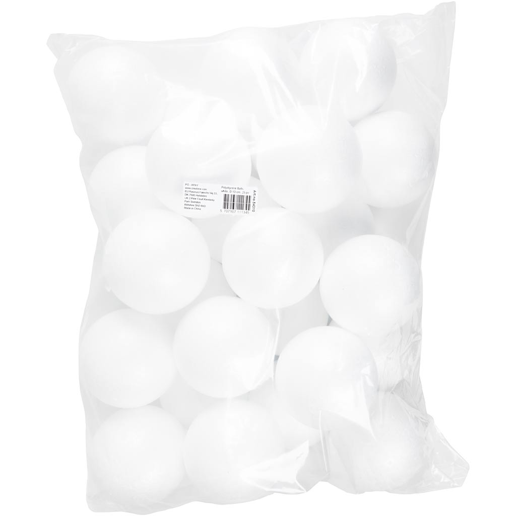 Creativ company http: www.cchobby.nl ballen-d-10-cm-wit-25-stuk-1-doos