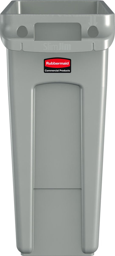 Rubbermaid - slim jim met luchtsleuven 60 liter - polyethylene - beige - prullenbak