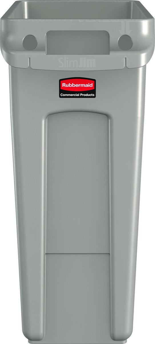 Rubbermaid - slim jim met luchtsleuven 60 liter - polyethylene - beige - prullenbak