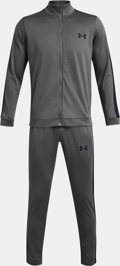 Under armour ua rival knit track suit-gry heren trainingspak - castlerock - zwart