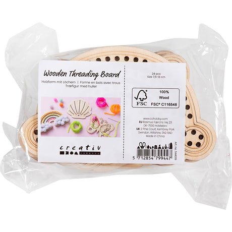 Creativ company http: www.cchobby.nl houten-vorm-met-gaten-regenboog-schelp-vlinder-afm-7-5-13-cm-24-stuk-1-doos