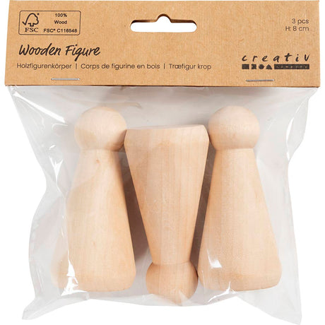 Creativ company http: www.cchobby.nl houten-figuur-kegelvormig-h-8-cm-3-stuk-1-doos
