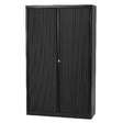 Roldeurkast hoog staal 100x43x198cm zwart 4 legborden