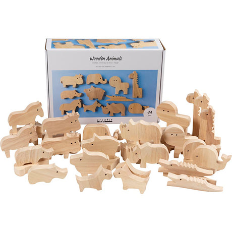 Creativ company http: www.cchobby.nl houten-dieren-boerderij-en-safari-h-3-14-5-cm-dikte-2-cm-44-stuk-1-doos