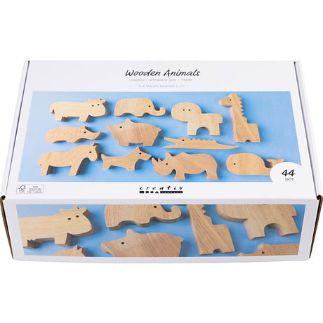 Creativ company http: www.cchobby.nl houten-dieren-boerderij-en-safari-h-3-14-5-cm-dikte-2-cm-44-stuk-1-doos