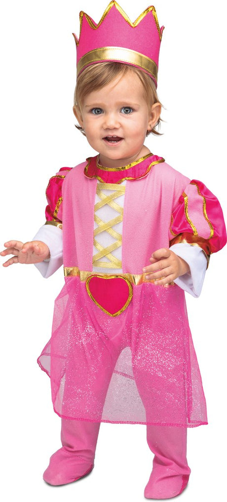 My other me viving costumes juinsa - prinses vermomming met roze kroon voor baby - roze - 7 - 12 maanden