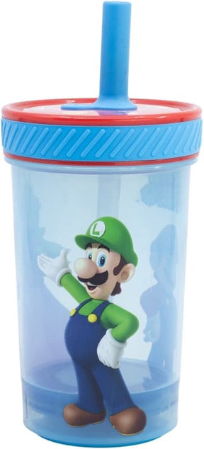 Nintendo super mario anti-tip plastic beker met siliconen rietje